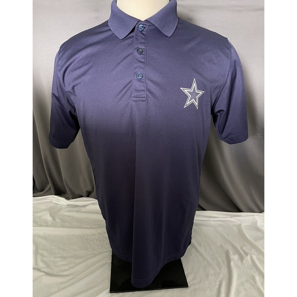 Dallas Cowboys Polo Mens M Medium‎ Authentic Blue Short Sleeve Football Shirt